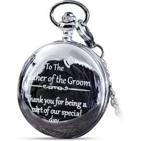 FJ FREDERICK JAMES Father of The Groom Gifts - Engraved 'Father of The Groom' Pocket Watch - Wedding Gifts for Father of The Groom from Groom & Bride in Saudi Arabia