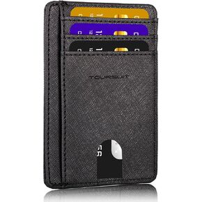 TOURSUIT Travel Minimalist Slim Front Pocket Wallet for Men Women, RFID Blocking Credit Card Holder Case (Rose Red) in Kuwait