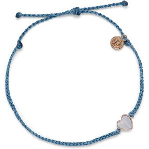 Pura Vida Rose Gold or Silver Heart of Pearl Anklet w/Charm - Adjustable Band in Saudi Arabia