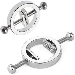 Adjustable Sexy Nipple Clips Clamps - Silver Breast Clamps Screw Clip on Nipple Clamp Jewelry Non Piercing Nipple Rings with Metal Chain gy8