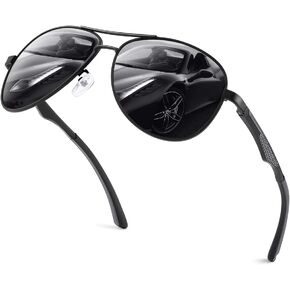 GQUEEN Classic Military Style Pilot Polarized Sunglasses Spring Hinges Al-Mg for mens womens MOS1