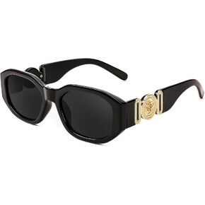FEISEDY Retro Trendy Rectangle Sunglasses Women Men Vintage 90s Small Narrow Square Sunglasses B2322