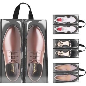 LOVK Shoe Bags for Travel, 4 PCS X-Large Travel Accessories Shoe Bags Transparent Waterproof Nylon Packing Cubes Luggage Organizer with Zipper for Men Women Kids,Toiletry,Gym,Laundry in Saudi Arabia