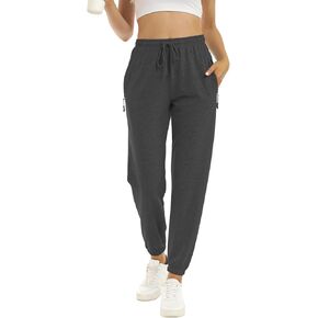 Wallindar Cinch Bottom Sweatpants for Womens High Waisted Drawstring Jogger Pants with Zippered Pockets