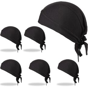 Geyoga 6 قطع Do Rags قبعة صغيرة ممتصة للعرق قبعة التبريد Durags جمجمة قبعة دراجة نارية رئيس التفاف باندانا للرجال والنساء in Kuwait