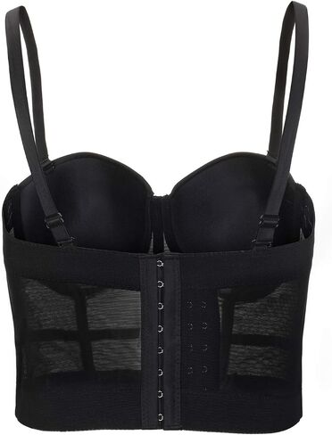 Women's Handmade Rhinestone Diamond Push up Bustier Crop Top Punk Corset Bra Vest in Kuwait