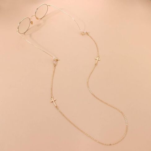 Kattepote 14K الذهب الصليب النظارات سلسلة المرأة النظارات الشمسية النظارات سلسلة الرقبة تعليق النظارات سلسلة خفيفة الوزن سلسلة النظارات للنساء الفتيات in Kuwait