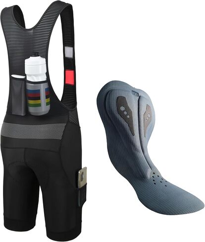 RISESBIK Men's Cycling Bib Shorts Cargo Bibs 4 Pockets Road Bike Bibs Shorts Bicycle Shorts Long Travel 3D Padded, UPF50+ in Kuwait