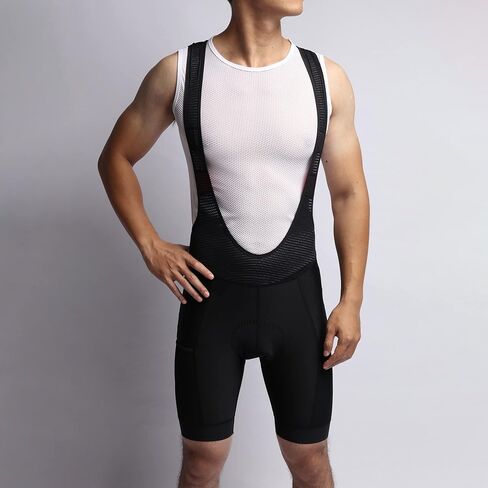 RISESBIK Men's Cycling Bib Shorts Cargo Bibs 4 Pockets Road Bike Bibs Shorts Bicycle Shorts Long Travel 3D Padded, UPF50+ in Kuwait