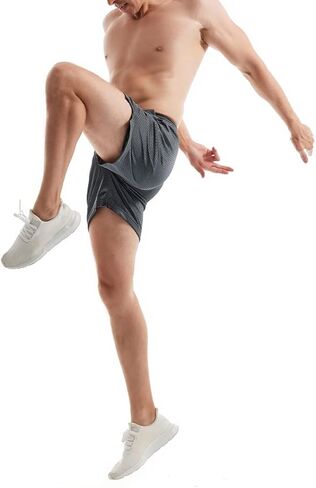 AIMPACT شورت رياضي رجالي قابل للتنفس بطبقة مزدوجة من القماش مقاس 6 بوصات ملابس رياضية لكرة السلة in Kuwait