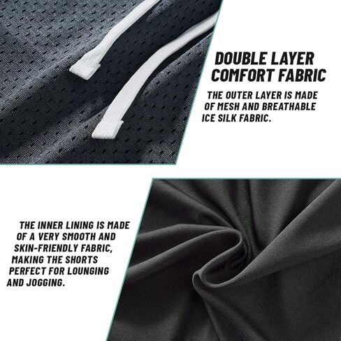 AIMPACT شورت رياضي رجالي قابل للتنفس بطبقة مزدوجة من القماش مقاس 6 بوصات ملابس رياضية لكرة السلة in Kuwait