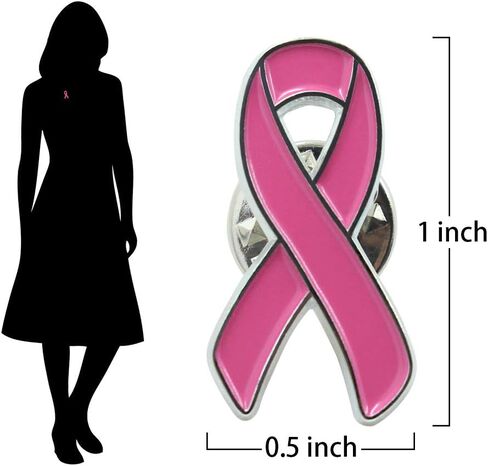 10 Pack Pink Ribbon Breast Cancer Awareness Lapel Pin Two Color Bundle (10 PACK) in Kuwait