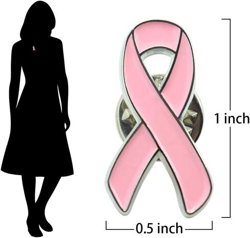 10 Pack Pink Ribbon Breast Cancer Awareness Lapel Pin Two Color Bundle (10 PACK) in Kuwait
