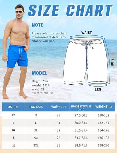 شورت سباحة رجالي من Kirinkylin شورت سباحة سريع الجفاف مع بطانة داخلية مضغوطة وجيب بسحاب in Kuwait