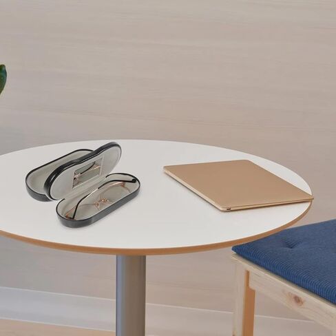 هيلفتي حافظة نظارات مزدوجة من جلد البولي يوريثين، صندوق منظم للنظارات، حافظة نظارات شمسية، حافظة نظارات مزدوجة الاستخدام، حافظة نظارات محمولة (اسود) in Kuwait