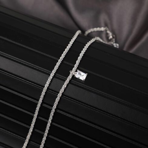 CAROVO Gold Necklace for Women,Dainty Gold Necklaces 14k Gold Plated Diamond Necklaces Cute CZ Solitaire Choker Necklaces for Women Simple Cubic Zirconia Pendant Necklace Trendy Jewelry Gifts in Kuwait