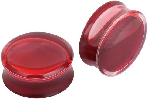 IPINK -2 قطعة من سدادات الأذن الحمراء السائلة من الأكريليك باللون الأحمر ومزدوجة مضيئة قياس الأنفاق 0 جرام-5/8 in Kuwait