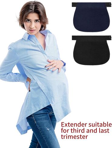 SATINIOR 8 Pieces Waist Extender Set, Maternity Pants Extender Adjustable Pant Button Extenders Elastic Waistband Extender for Men or Pregnancy Women, 2 Colors in Saudi Arabia