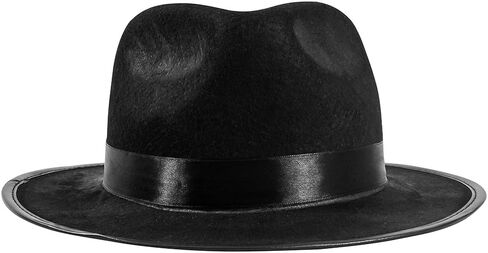 Funny Party Hats Black Fedora Hats for Men - Gangster Party Hats- Classic Mobster Mens Gangster Costume Accessory - 2 Pack Black & White in Saudi Arabia
