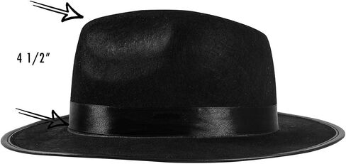 Funny Party Hats Black Fedora Hats for Men - Gangster Party Hats- Classic Mobster Mens Gangster Costume Accessory - 2 Pack Black & White in Saudi Arabia
