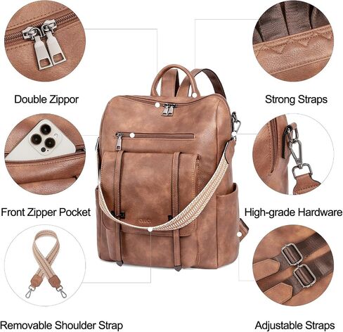 CLUCI Backpack Purse for Women Leather Backpack Purse Travel Fashion Convertible Designer Ladies Shoulder Bags in Saudi Arabia