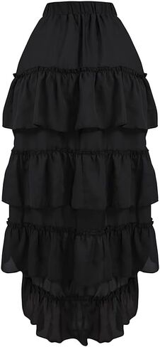 Cacycasa Womens Steampunk Victorian Cosplay Costume High-Low Show Skirt in Kuwait