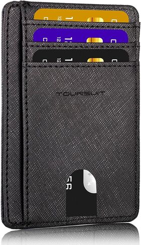 TOURSUIT Travel Minimalist Slim Front Pocket Wallet for Men Women, RFID Blocking Credit Card Holder Case (Rose Red) in Kuwait