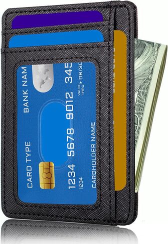 TOURSUIT Travel Minimalist Slim Front Pocket Wallet for Men Women, RFID Blocking Credit Card Holder Case (Rose Red) in Kuwait