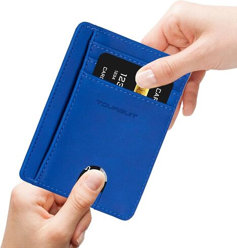 محفظة جيب أمامي رفيعة للسفر من TOURSUIT للرجال والنساء، حافظة حامل بطاقات الائتمان RFID (أحمر وردي) in Kuwait