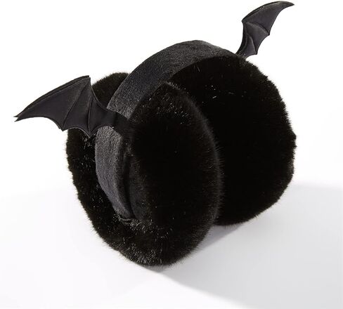 Lenwuynyo Little Devil Bat Earmuffs Cute Creative Warm Ear Warmer Furry Winter Outdoor EarMuffs Foldable Ear Warmer Halloween Dress Up in Saudi Arabia