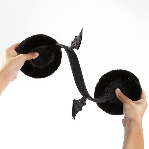 Lenwuynyo Little Devil Bat Earmuffs Cute Creative Warm Ear Warmer Furry Winter Outdoor EarMuffs Foldable Ear Warmer Halloween Dress Up in Saudi Arabia
