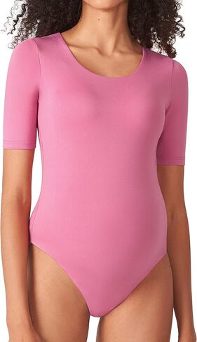 POSHDIVAH المرأة الأمومة ارتداءها مغرفة الرقبة قصيرة الأكمام تي شيرت قمم بذلة لينة الحمل ملابس داخلية رومبير in Kuwait