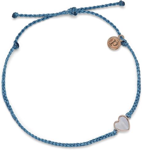Pura Vida Rose Gold or Silver Heart of Pearl Anklet w/Charm - Adjustable Band in Saudi Arabia