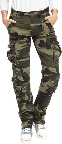 OCHENTA Womens Casual Military Baggy Cargo Pants Camo Army Fatigue Combat with 8 Pockets in Saudi Arabia