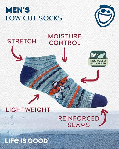 Life is Good Men's Socks - Cushion Low Cut Athletic Socks (6 Pack) in Saudi Arabia