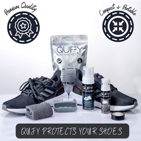 QUFY Foam Shoe Cleaner Sneakers Kit White Shoe Polish Microfiber Shoe Cloth Shoe Brush and Tape 5 in 1 in Kuwait