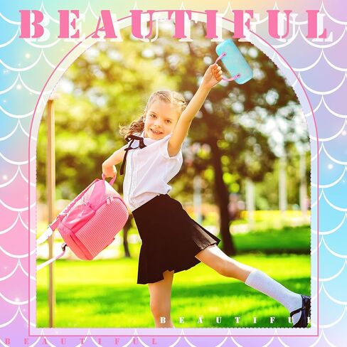 Xuhal 2 Pieces Kids Mermaid Hard Eyeglass Case Girls Glasses Case Portable Sunglass Case Makeup Storage Bag Pouch with Handle for Children, 2 Colors in Saudi Arabia