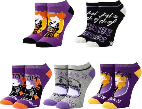 Bioworld Hocus Pocus Characters & Icons Women's 5-Pack Ankle Socks in Saudi Arabia