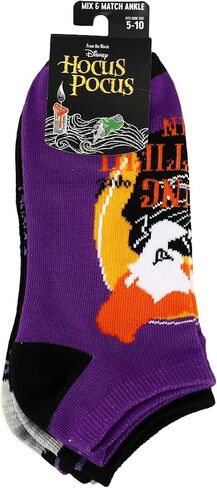 Bioworld Hocus Pocus Characters & Icons Women's 5-Pack Ankle Socks in Saudi Arabia