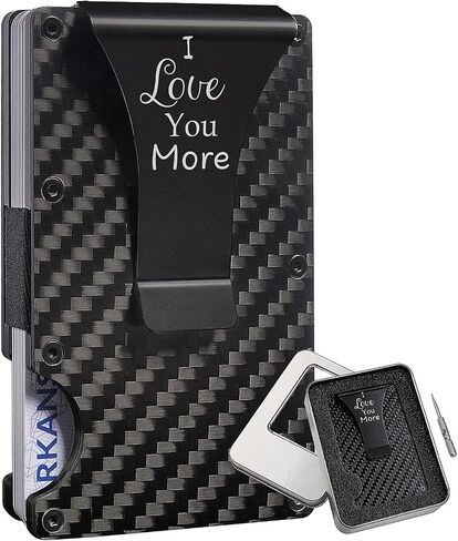 kullder Personalized Wallet for Dad Gift Engraved Mens Slim Wallet with Metal Clip Best Dad Ever Gift Birthday Fathers Day Christmas Gifts RFID Bifold Wallet Card Holder for Father in Kuwait