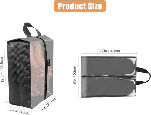 LOVK Shoe Bags for Travel, 4 PCS X-Large Travel Accessories Shoe Bags Transparent Waterproof Nylon Packing Cubes Luggage Organizer with Zipper for Men Women Kids,Toiletry,Gym,Laundry in Saudi Arabia