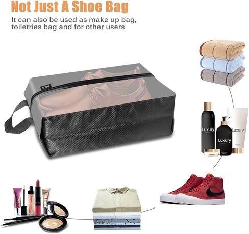 LOVK Shoe Bags for Travel, 4 PCS X-Large Travel Accessories Shoe Bags Transparent Waterproof Nylon Packing Cubes Luggage Organizer with Zipper for Men Women Kids,Toiletry,Gym,Laundry in Saudi Arabia