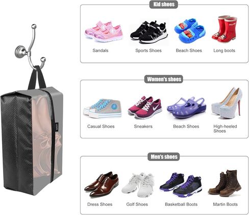 LOVK Shoe Bags for Travel, 4 PCS X-Large Travel Accessories Shoe Bags Transparent Waterproof Nylon Packing Cubes Luggage Organizer with Zipper for Men Women Kids,Toiletry,Gym,Laundry in Saudi Arabia