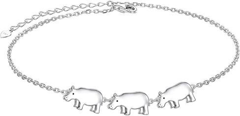 S925 فضة لطيف الحيوانات القدم سحر بوهو شاطئ الخلخال سوار للنساء المراهقات قابل للتعديل 9 إلى 10.5 بوصة in Kuwait