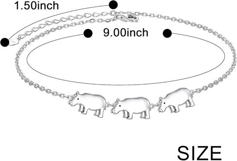 S925 فضة لطيف الحيوانات القدم سحر بوهو شاطئ الخلخال سوار للنساء المراهقات قابل للتعديل 9 إلى 10.5 بوصة in Kuwait
