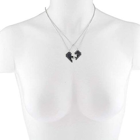 LUX ACCESSORIES Player 1 2 Gamer BFF Broken Heart Necklace Set 2 in Saudi Arabia