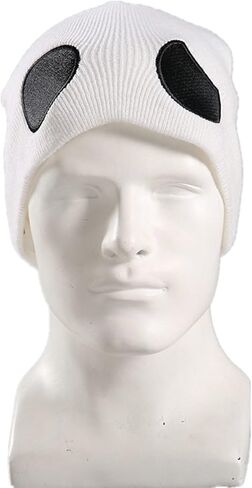 Moniku Team Skull Grunt Embroidered Beanie Knit Cap, White, One Size in Kuwait
