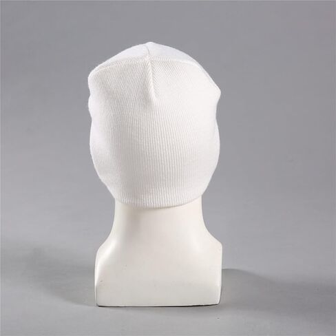 Moniku Team Skull Grunt Embroidered Beanie Knit Cap, White, One Size in Kuwait