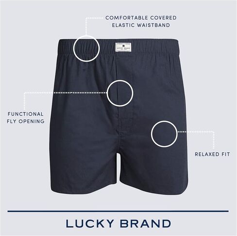 ملابس داخلية للرجال من Lucky Brand - بوكسر كلاسيكي منسوج مع ذباب عملي (6 عبوات) in Saudi Arabia