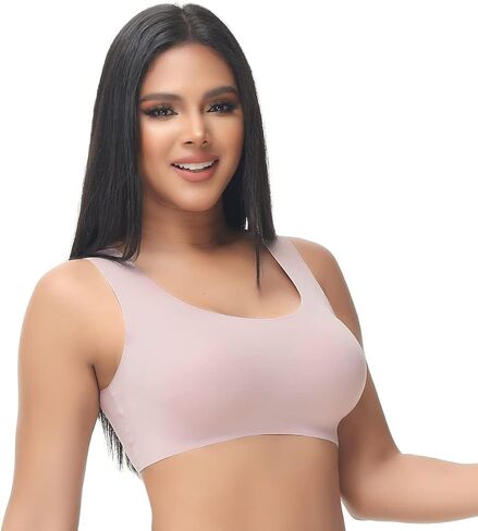 SANQIANG حمالات صدر بدون خياطة للنساء حمالة صدر لاسلكية بتصميم خفيف بدون سلك داخلي حمالات صدر رياضية منخفضة التأثير مريحة حمالة صدر يومية in Kuwait